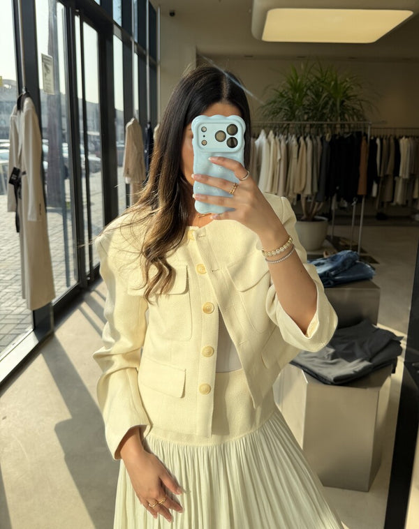Blazer & Plisse Skirt