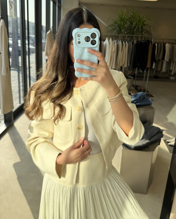 Blazer & Plisse Skirt