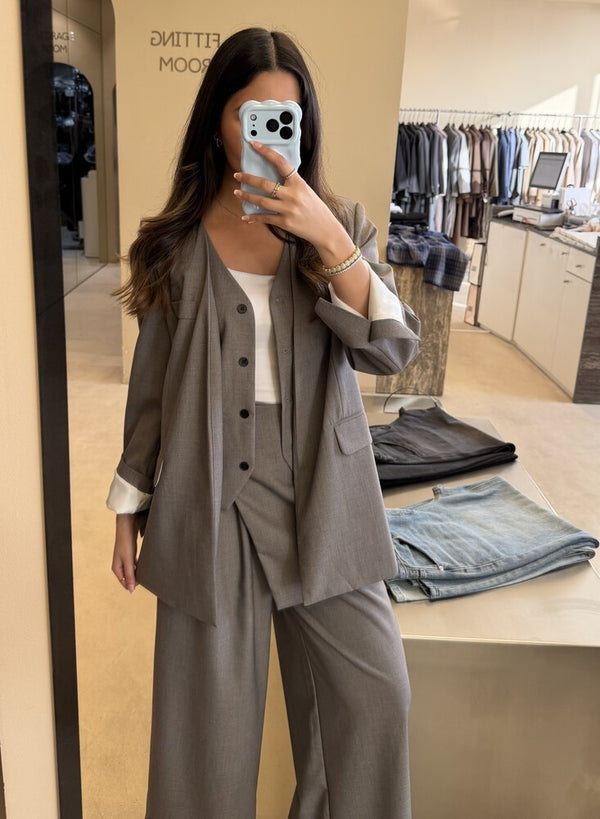 Casual V-neck Wrap Suit Set