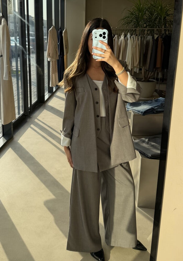 Casual V-neck Wrap Suit Set