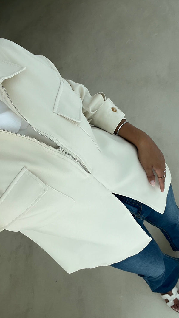 Zipper Pocket Back Bandage Blouse بلوزة