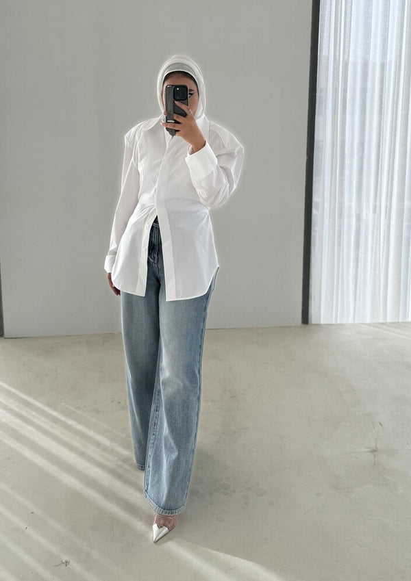 Casual Plain White Long Sleeve Shirts