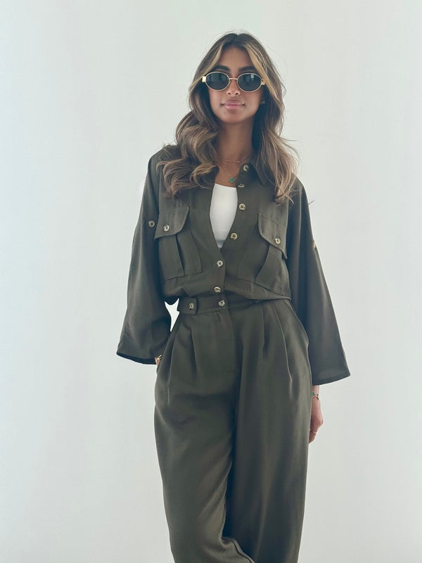 Solid Collared Jumpsuit