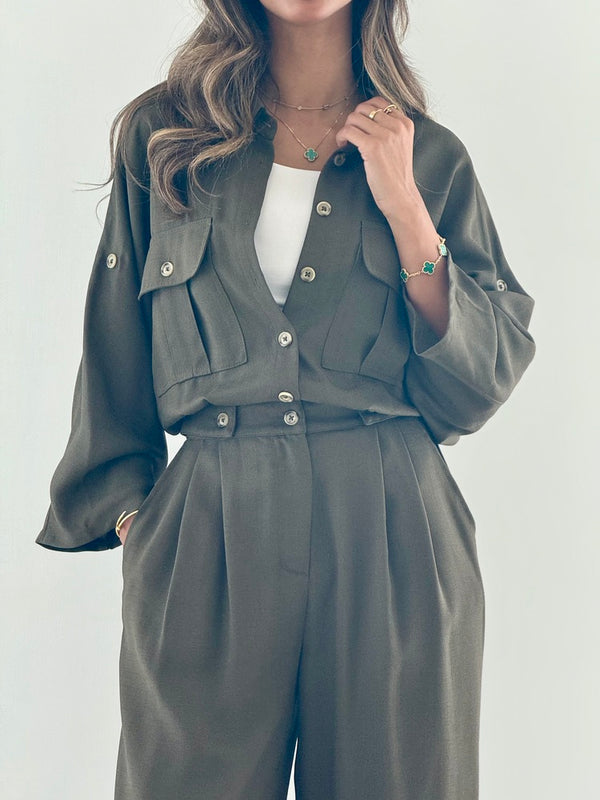 Solid Collared Jumpsuit