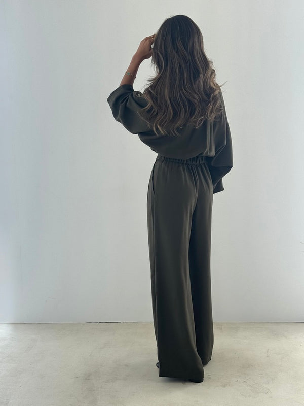 Solid Collared Jumpsuit