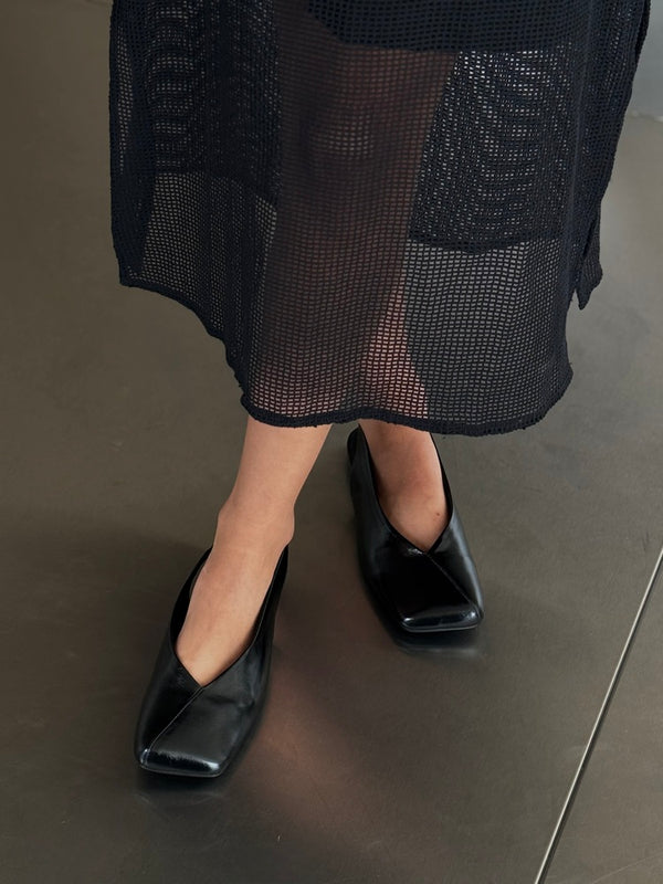 Square Head Flat Mules