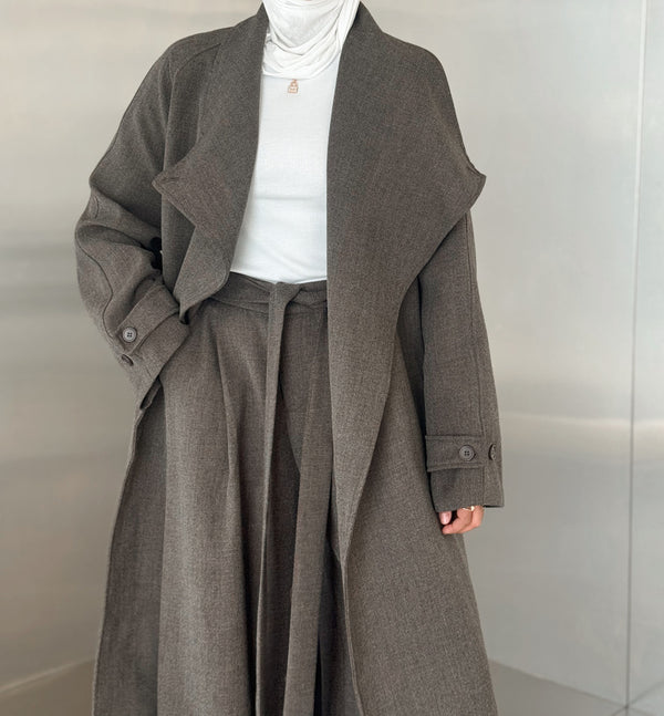 Big Collar Coat Pants Set