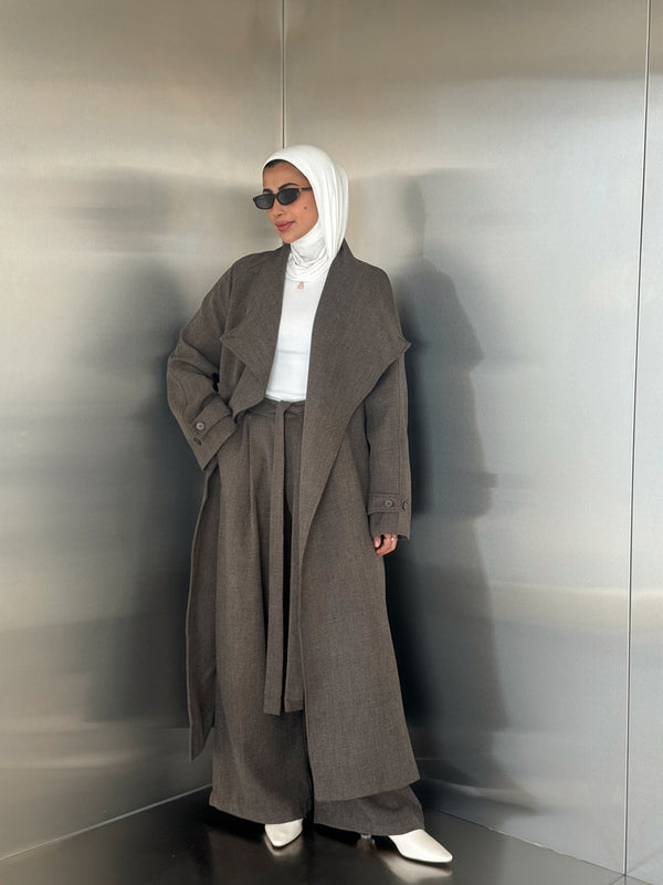 Big Collar Coat Pants Set