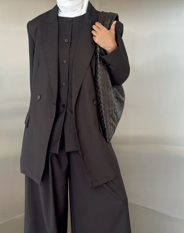 3PC Blazer Set w/ Waist Wrap