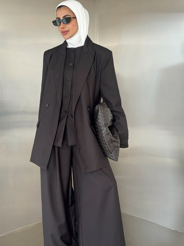 3PC Blazer Set w/ Waist Wrap