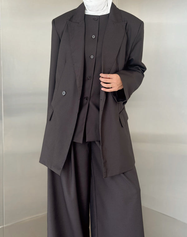 3PC Blazer Set w/ Waist Wrap