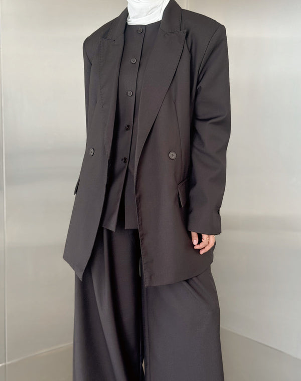 3PC Blazer Set w/ Waist Wrap