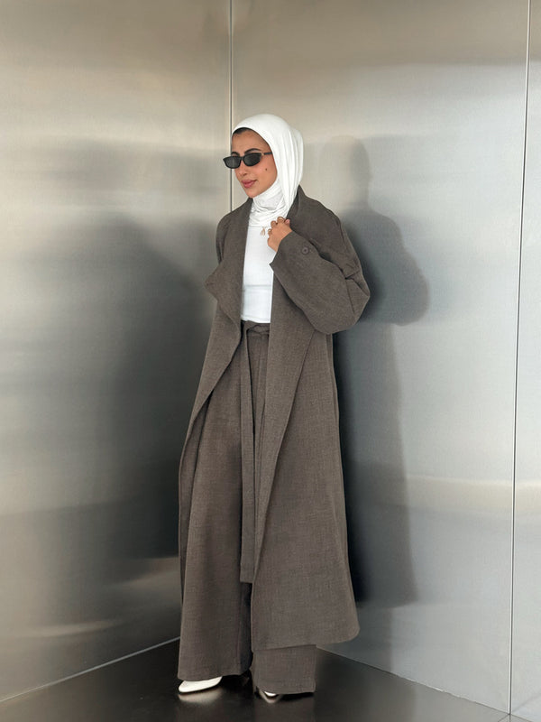 Big Collar Coat Pants Set