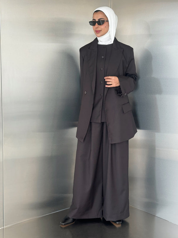 3PC Blazer Set w/ Waist Wrap