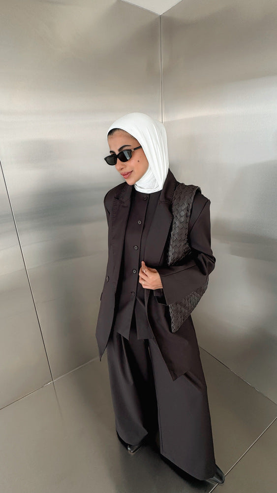 3PC Blazer Set w/ Waist Wrap