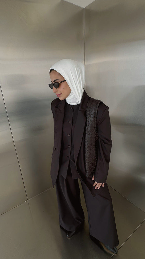 3PC Blazer Set w/ Waist Wrap