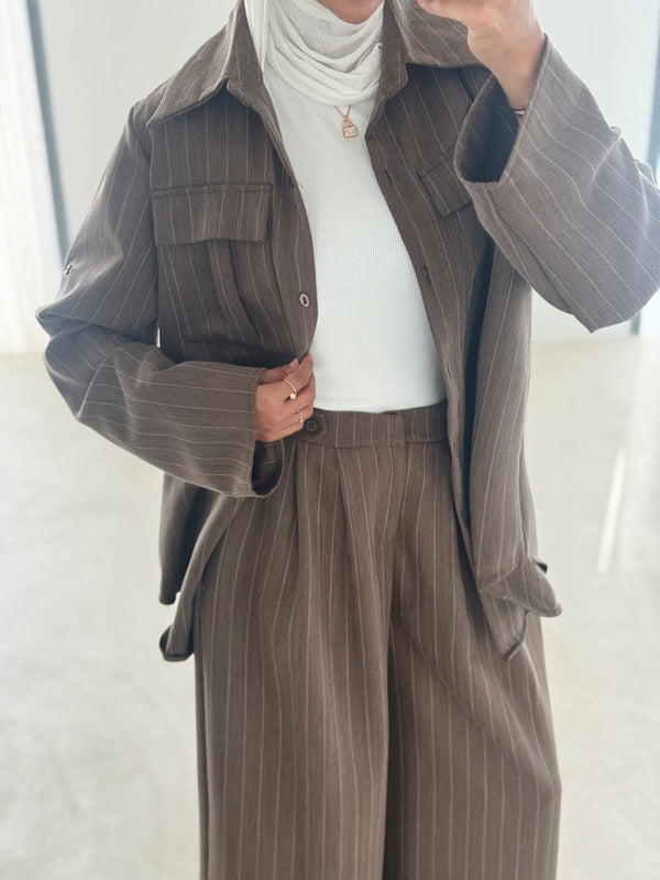 Striped 2 Breasted Pocket Set