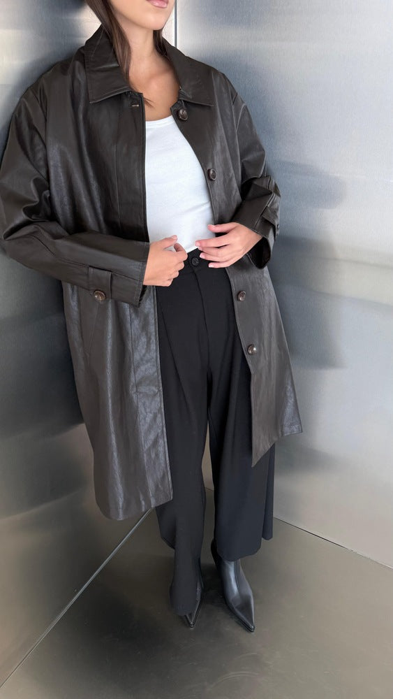 Mid-length Leather Jacket