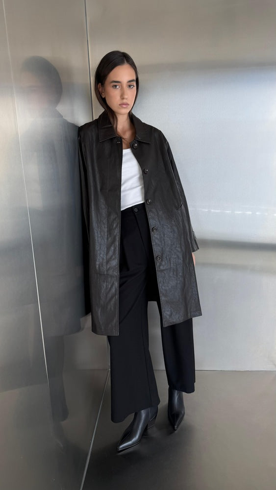 Mid-length Leather Jacket