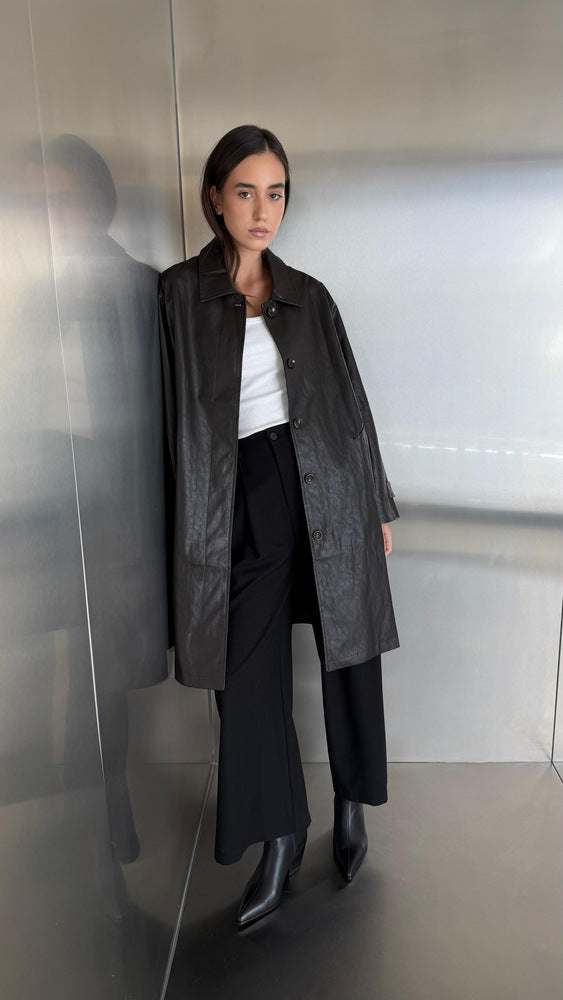 Mid-length Leather Jacket