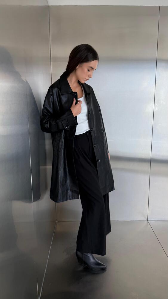 Mid-length Leather Jacket