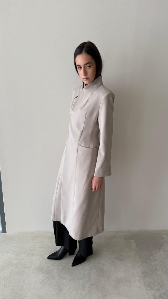 3 Buttons Pocketed Long Blazer