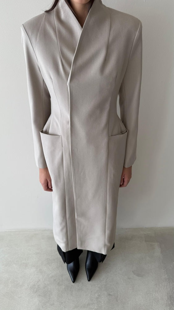 3 Buttons Pocketed Long Blazer