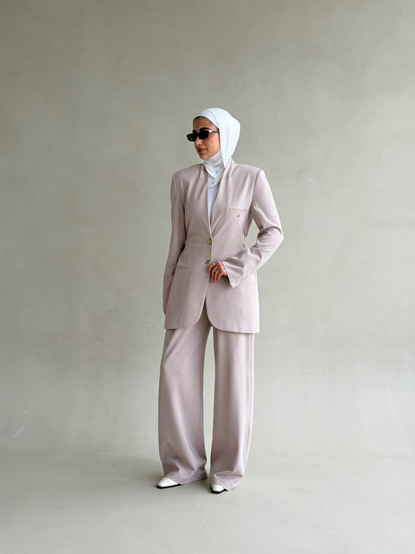 Tonal Belted Pants Suit