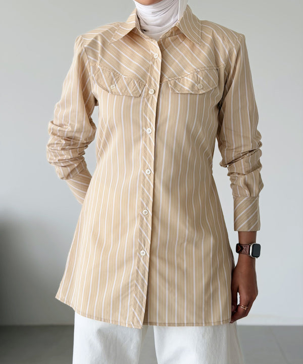 Side Buttoned Plaid Shirt