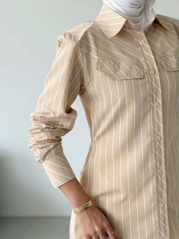 Side Buttoned Plaid Shirt