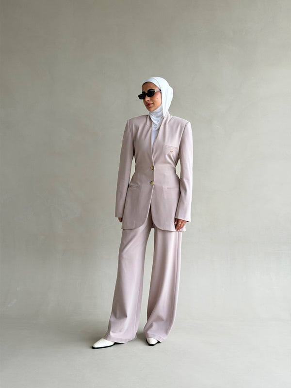 Tonal Belted Pants Suit