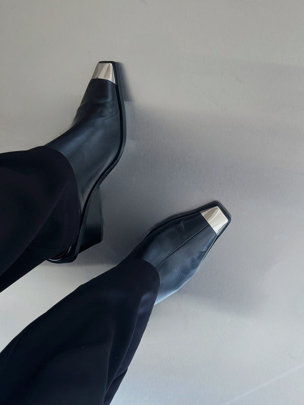 Silver Toe Ankle Pumps