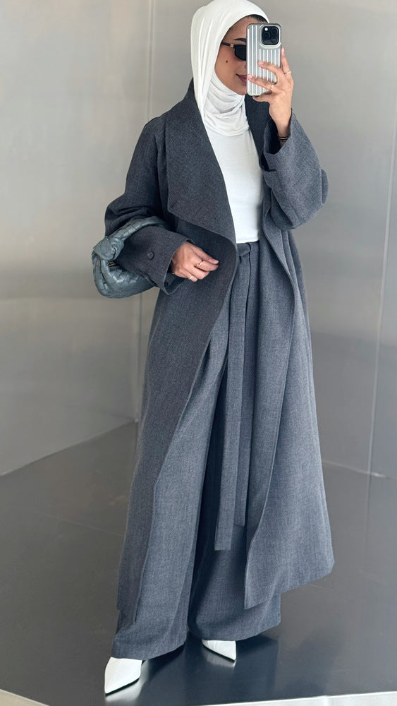 Big Collar Coat Pants Set