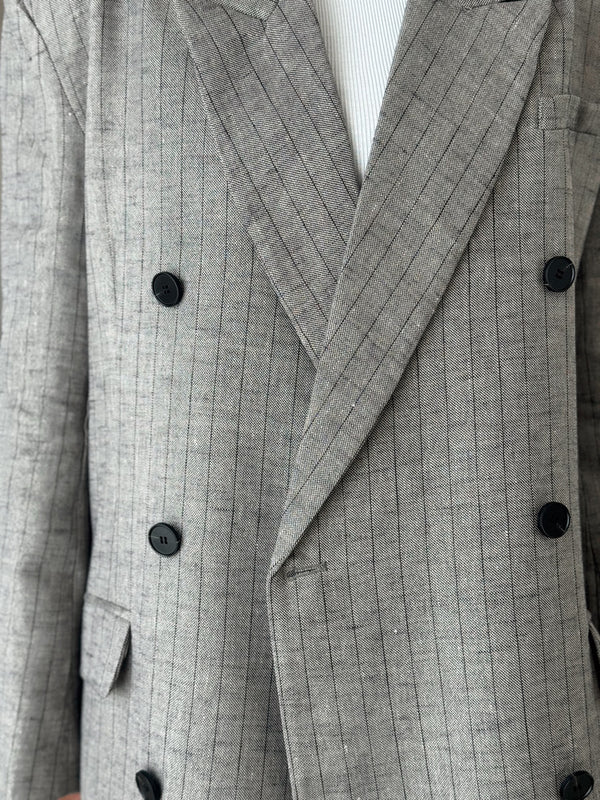 Striped Loose Long Blazer