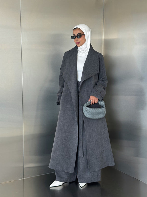Big Collar Coat Pants Set