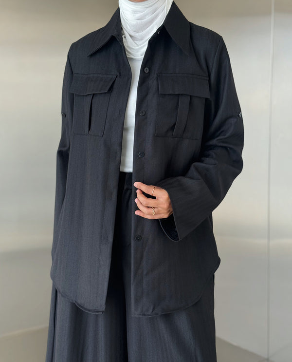 Striped 2 Breasted Pocket Set
