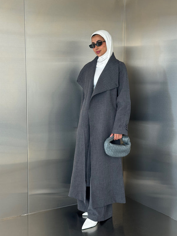 Big Collar Coat Pants Set