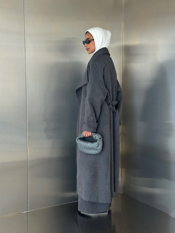 Big Collar Coat Pants Set