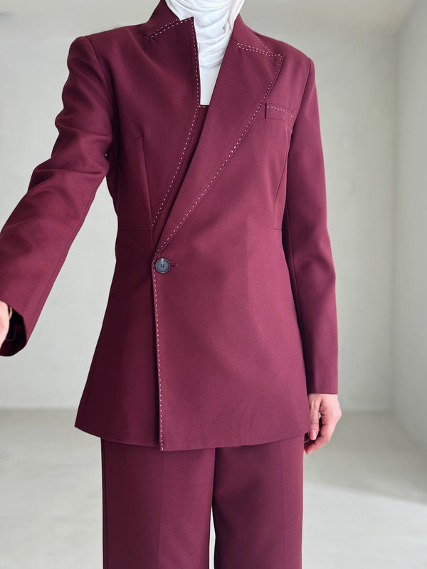 Asymmetry Line Stitch Designed 2PC Set