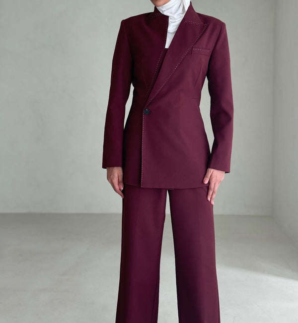 Asymmetry Line Stitch Designed 2PC Set