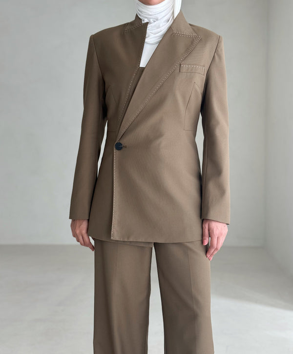 Asymmetry Line Stitch Designed 2PC Set