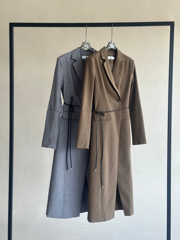 Black Belted Long BlazerX