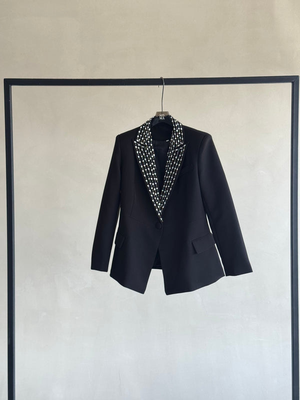 Rhinestone-Collar Blazer