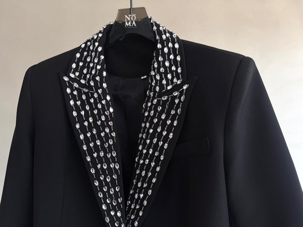Rhinestone-Collar Blazer