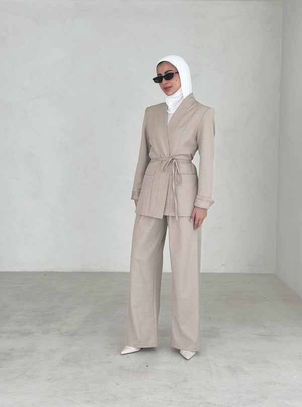 2 Pockets Laced Blazer Pants Setx