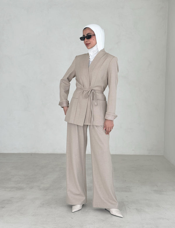 2 Pockets Laced Blazer Pants Setx