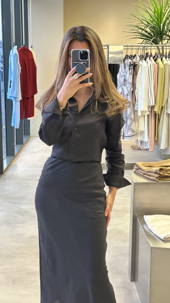 Women's Linen Sets w/ Long Garterized Skirt