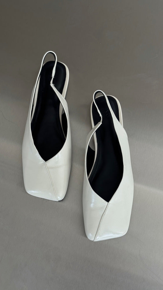 Square Head Flat Mules