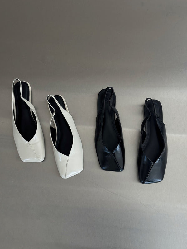 Square Head Flat Mules