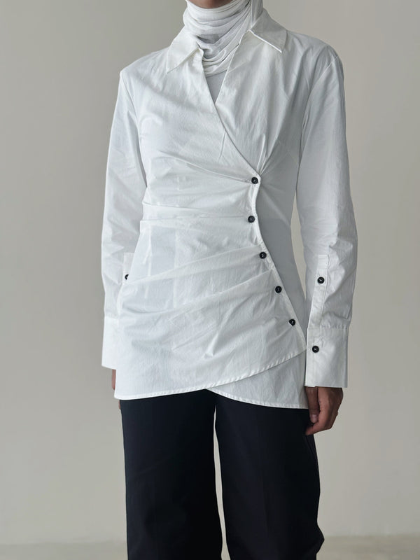 Buttoned Asymmetrical Shirt